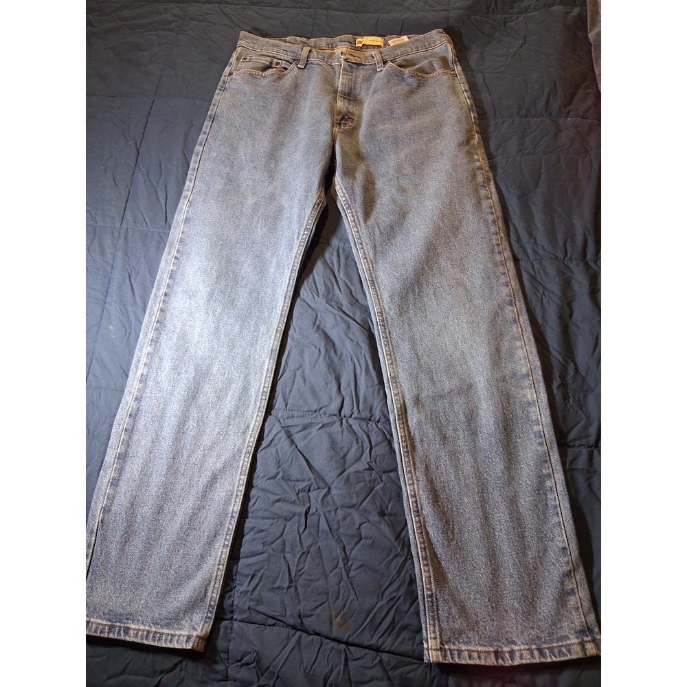 Wrangler Jeans Mens 34x32 Blue Denim Straight Leg Regular Fit Medium Wash